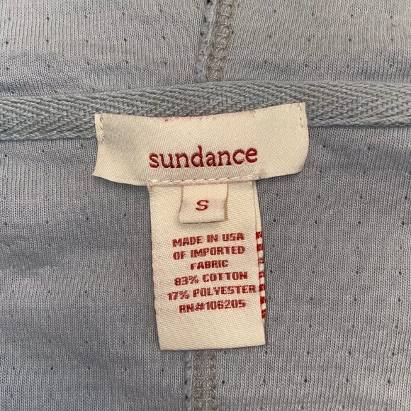 Sundance Striped Lightweight Cotton Knit Top Sweatshirt Hoodie Pocket Stretch - Picture 10 of 11